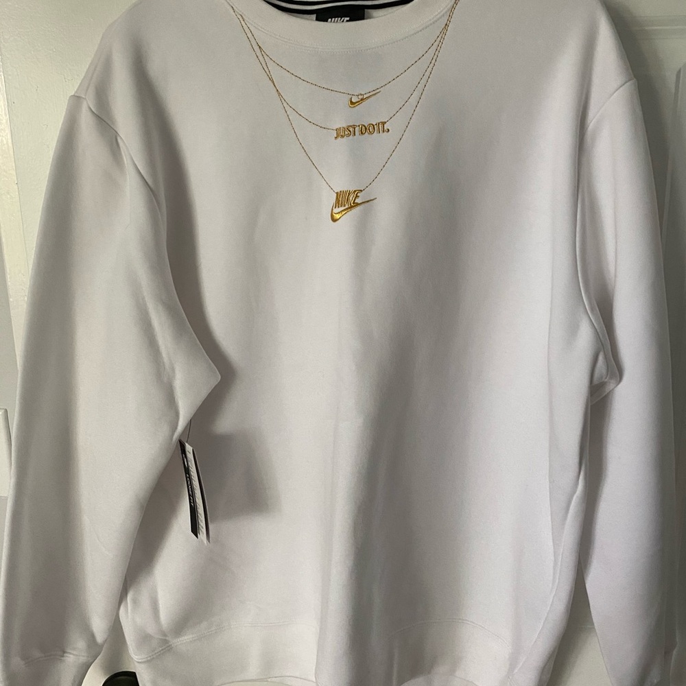 Nike Gold Necklace Detail Crew